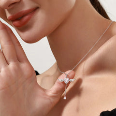 Angel's Love Movable Wing Sterling Silver Necklace
