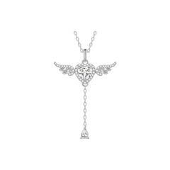Angel's Love Movable Wing Sterling Silver Necklace