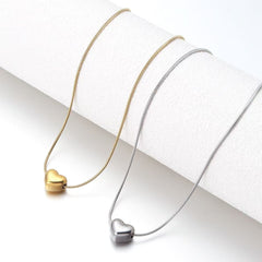 Minimal Heart Pendant Necklace – Gold & Silver