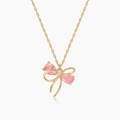 Dainty Crystal Bow Necklace