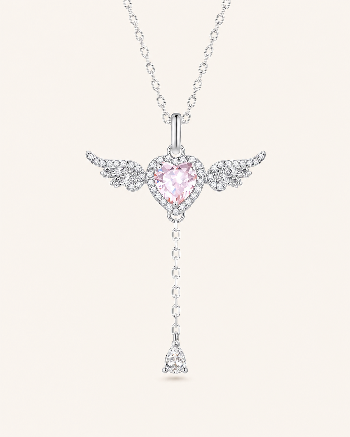 Angel's Love Movable Wing Sterling Silver Necklace