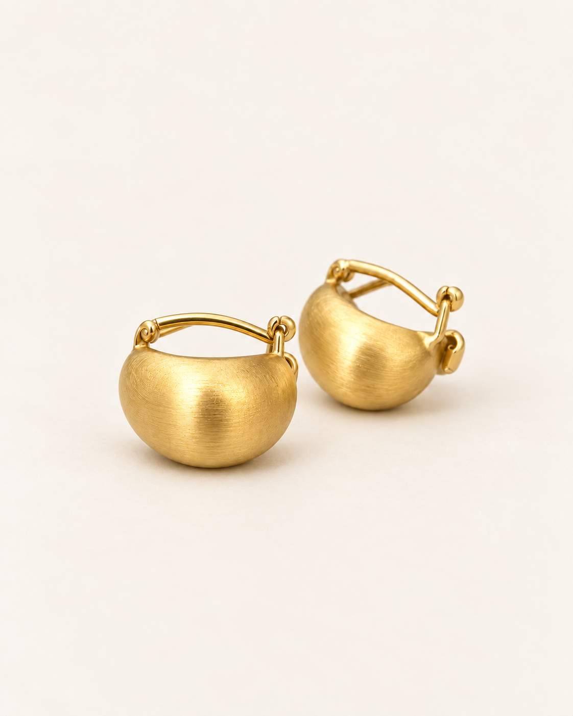 Satin Gold Bean Earrings