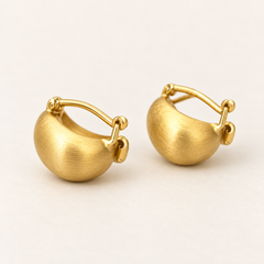 Satin Gold Bean Earrings