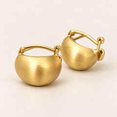 Satin Gold Bean Earrings