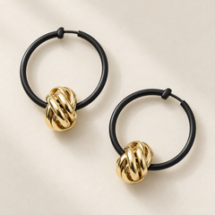 Noir Knot Convertible Hoop Earrings