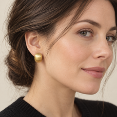 Satin Gold Bean Earrings