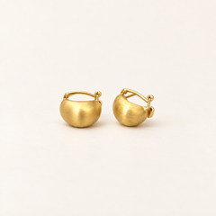 Satin Gold Bean Earrings