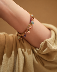 Boho Multicolor Gemstone Necklace & Bracelet Set