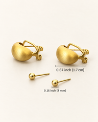 Satin Gold Bean Earrings