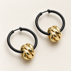 Noir Knot Convertible Hoop Earrings